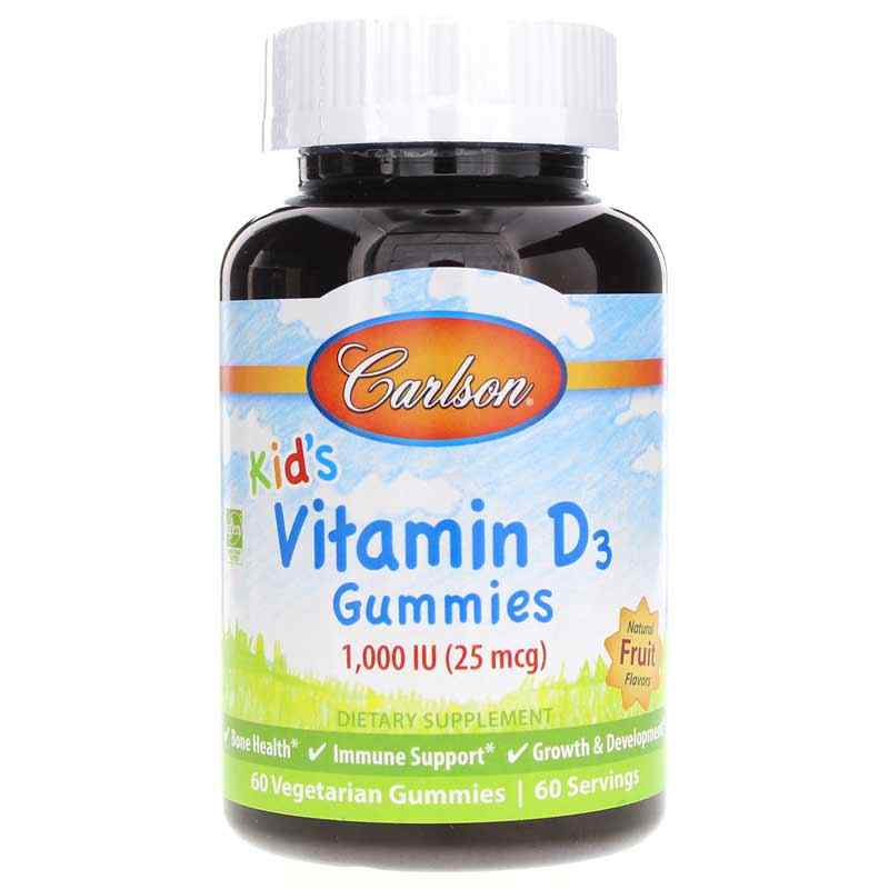 Kid's Vitamin D3 Gummies 1000 IU, by Carlson Labs