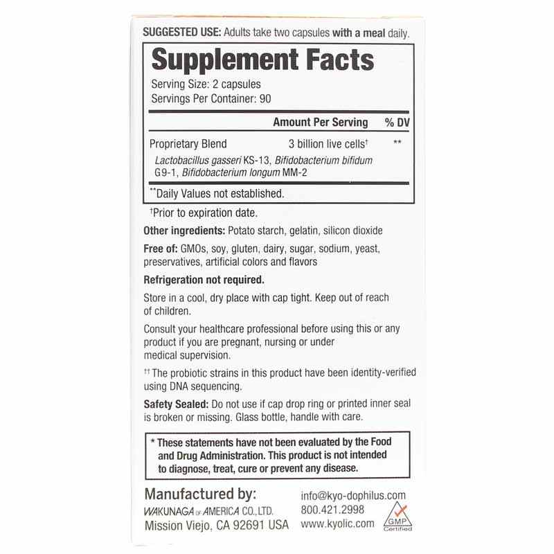 Kyo-Dophilus Daily Probiotic Immune & Digestive Support, 180 Capsules, by Kyolic, image #3