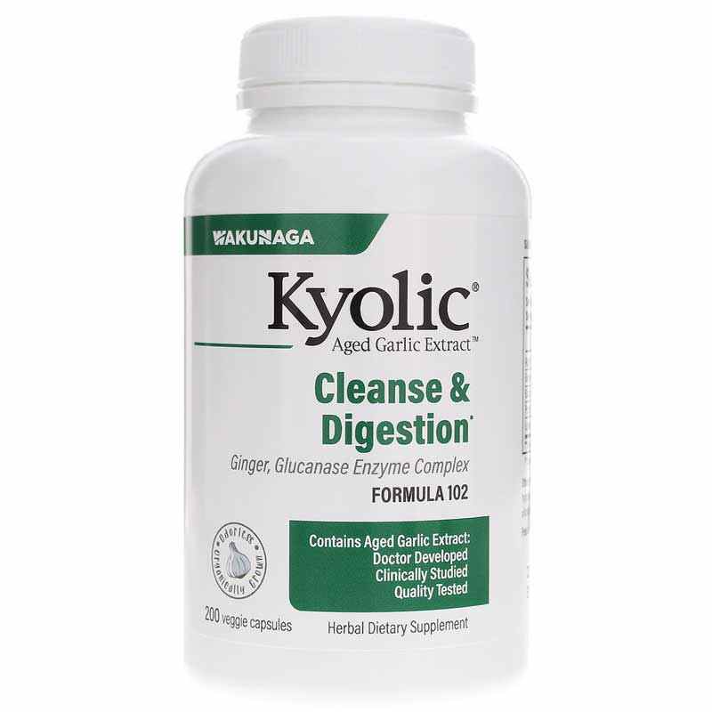 Kyolic Formula 102 Cleanse & Digestion, 200 Veg Capsules, by Kyolic