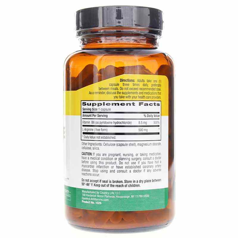 L-Arginine 500 Mg, 200 Vegan Capsules, by Country Life, image #2
