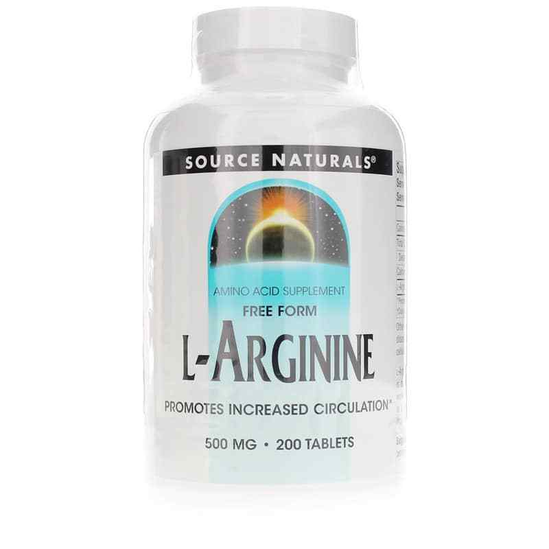 L-Arginine 500 Mg Tablets, 200 Tablets, by Source Naturals