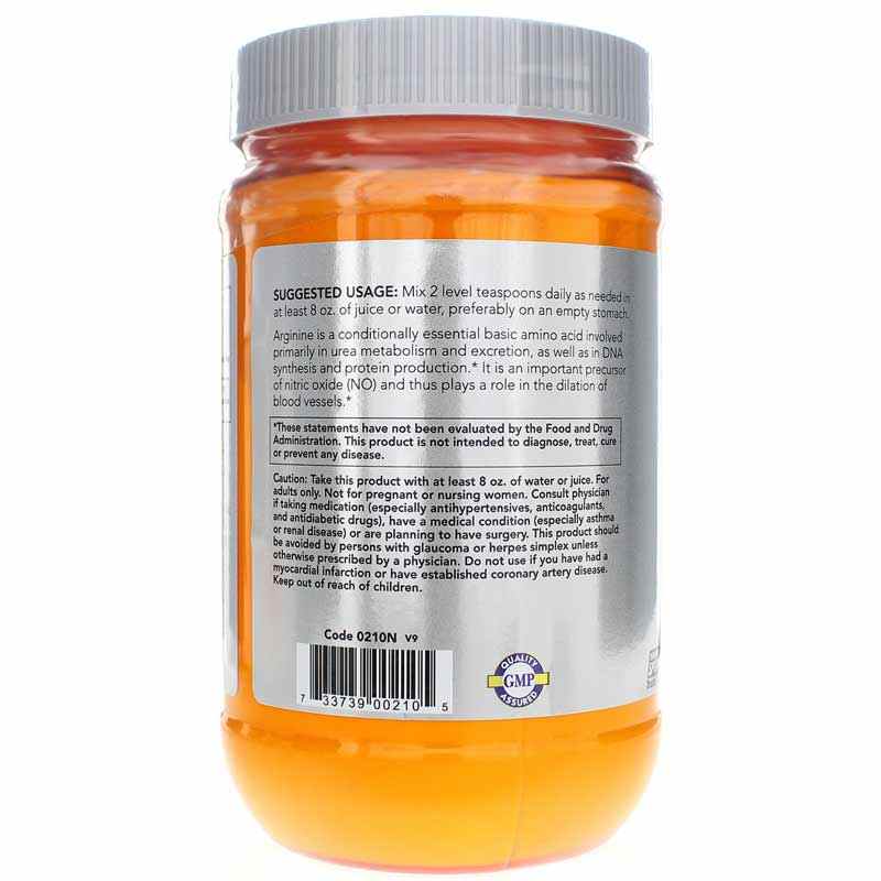 L-Arginine Powder, 1 Lb, by NOW Foods, image #3