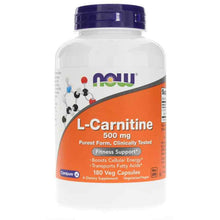 L-Carnitine Capsules 500 Mg, 180 Veg Capsules, by NOW Foods