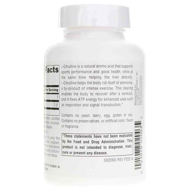 L-Citrulline 1000 Mg Tablets, 60 Tablets, by Source Naturals, image #3