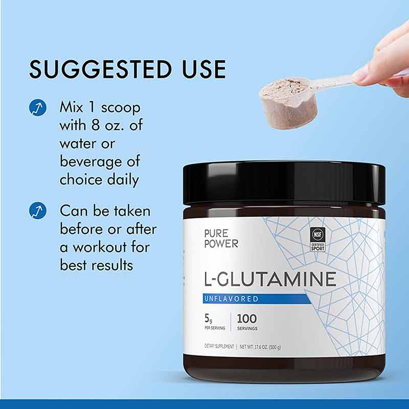 L-Glutamine, Unflavored, 100 Servings, by Pure Power, image #5