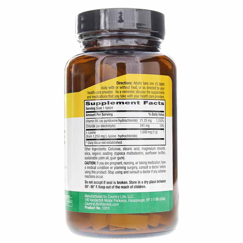 L-Lysine 1000 Mg, 100 Tablets, by Country Life, image #2