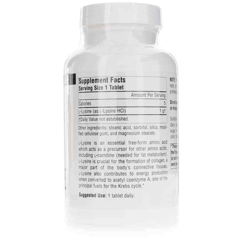 L-Lysine 1000 Mg, 100 Tablets, by Source Naturals, image #2