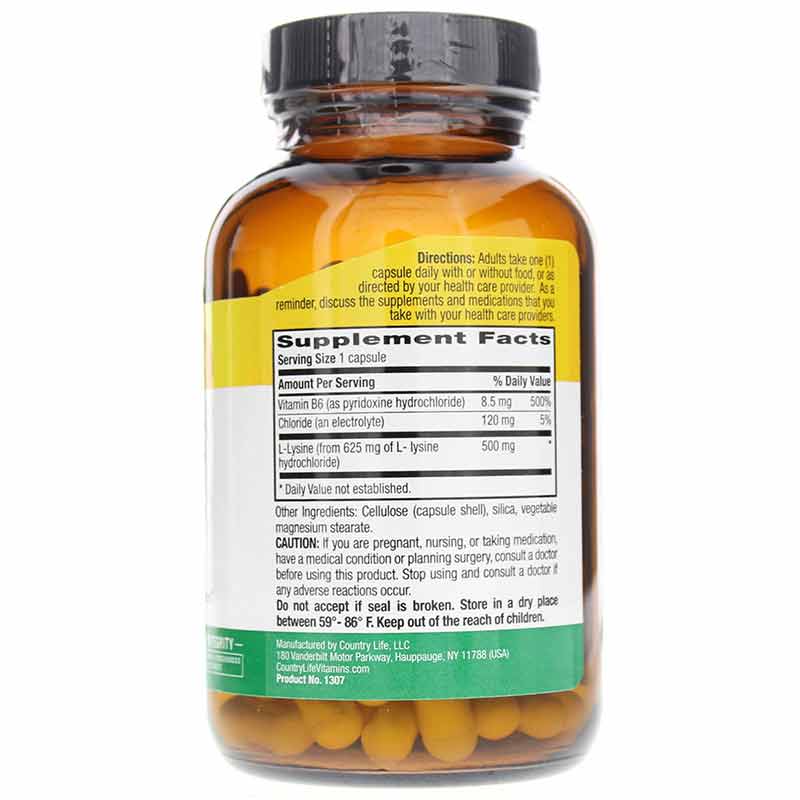 L-Lysine 500 Mg, 100 Vegan Capsules, by Country Life, image #2