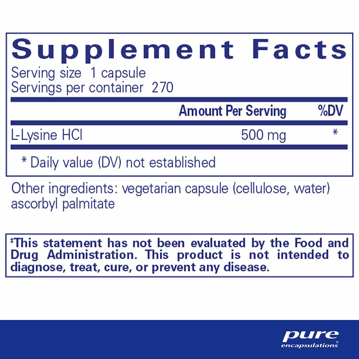 L-Lysine, by Pure Encapsulations