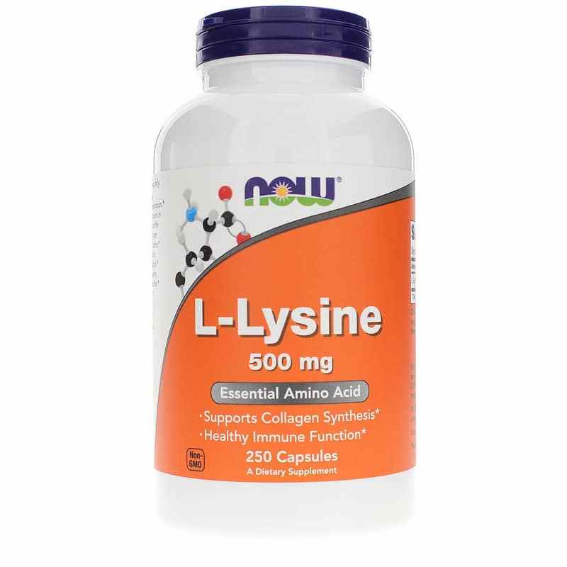 L-Lysine Capsules 500 Mg, 250 Capsules, by NOW Foods