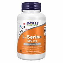 L-Serine 500 mg, 120 Veg Capsules, by NOW Foods