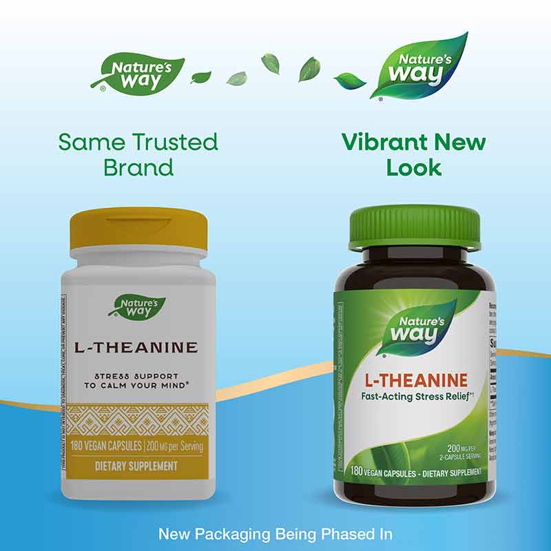 L-Theanine 200 Mg, 180 Veg Capsules, by Natures Way, image #5