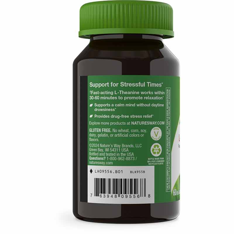 L-Theanine 200 Mg, 60 Veg Capsules, by Natures Way, image #3