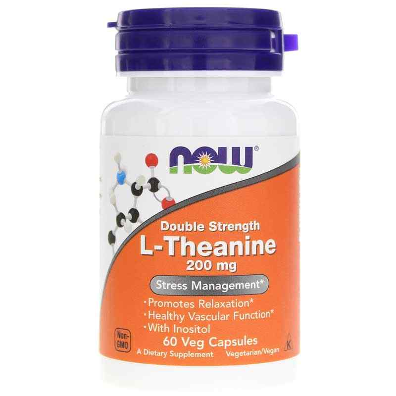 L-Theanine 200 Mg Double Strength, 60 Veg Capsules, by NOW Foods