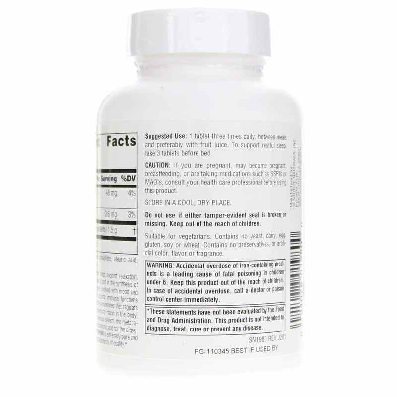 L-Tryptophan 500 Mg, by Source Naturals, image #3