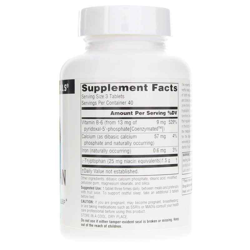 L-Tryptophan 500 Mg with Coenzyme B-6, by Source Naturals, image #2