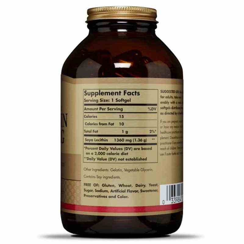 Lecithin 1360 Mg, 250 Softgels, by Solgar, image #2