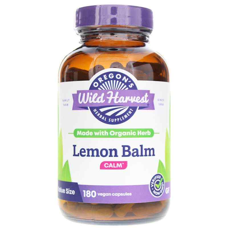 Lemon Balm, 180 Vegan Capsules, by Oregons Wild Harvest