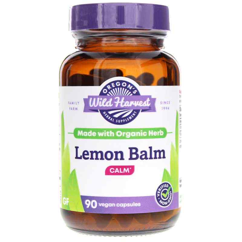 Lemon Balm, 90 Vegan Capsules, by Oregons Wild Harvest