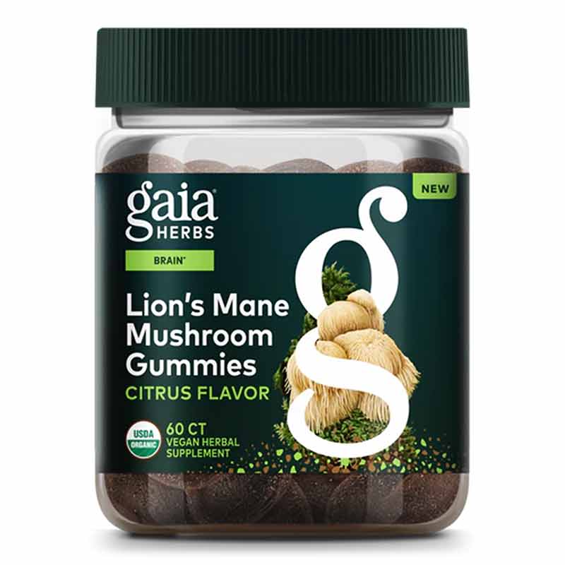 Lion’s Mane Mushroom Gummies, 60 Vegan Gummies, by Gaia Herbs