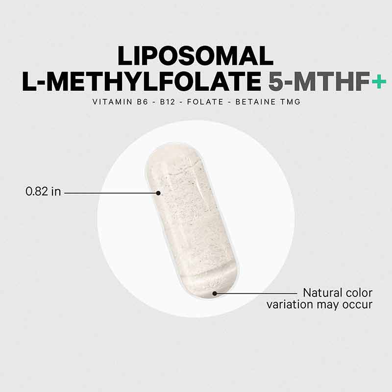 Liposomal L-Methylfolate 5-MTHF+, 60 Veg Capsules, by Codeage, image #7