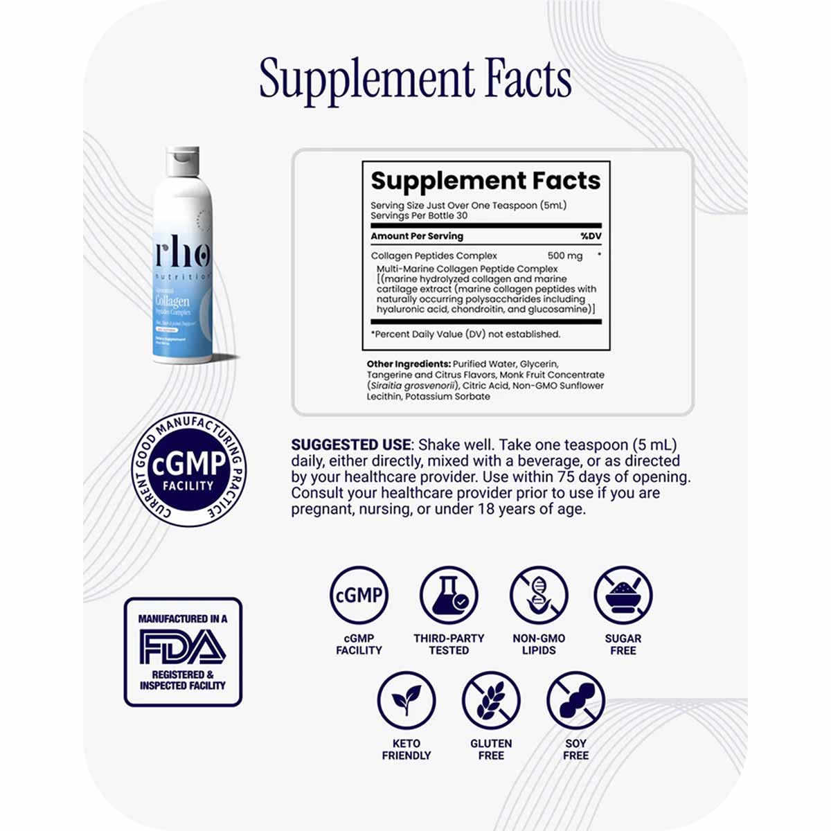Liposomal Collagen Peptides, by Rho Nutrition