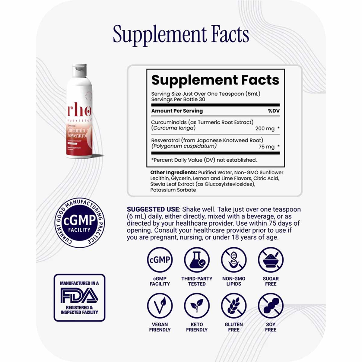 Liposomal Curcumin + Resveratrol, by Rho Nutrition