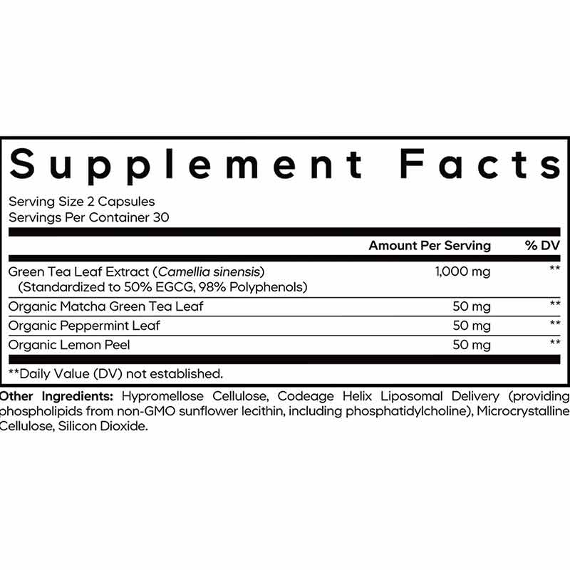 Liposomal Green Tea+, 60 Veg Capsules, by Codeage, image #3