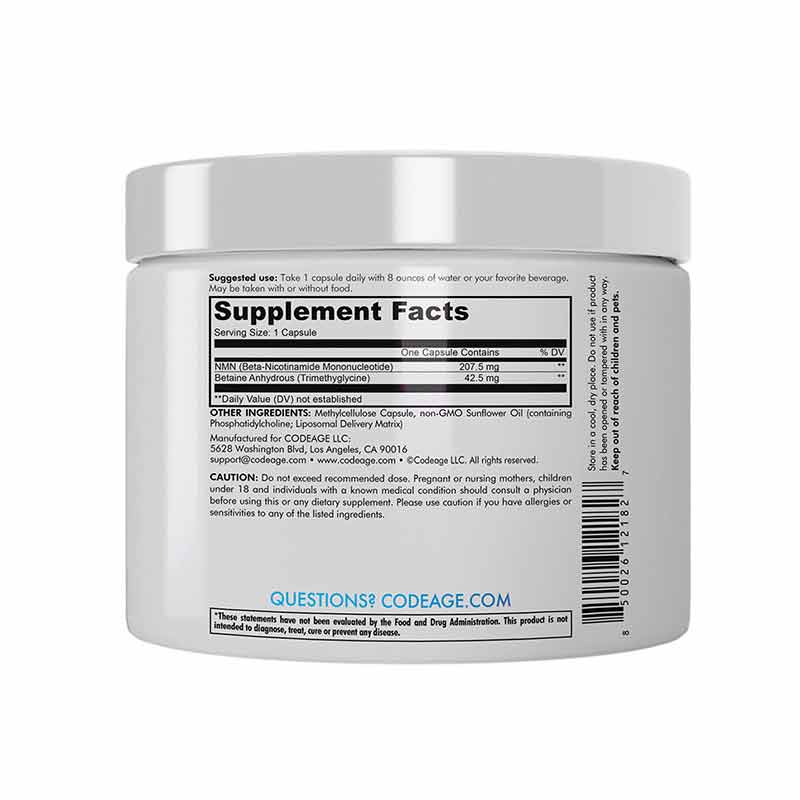Liposomal NMN, 30 Capsules, by Codeage, image #2
