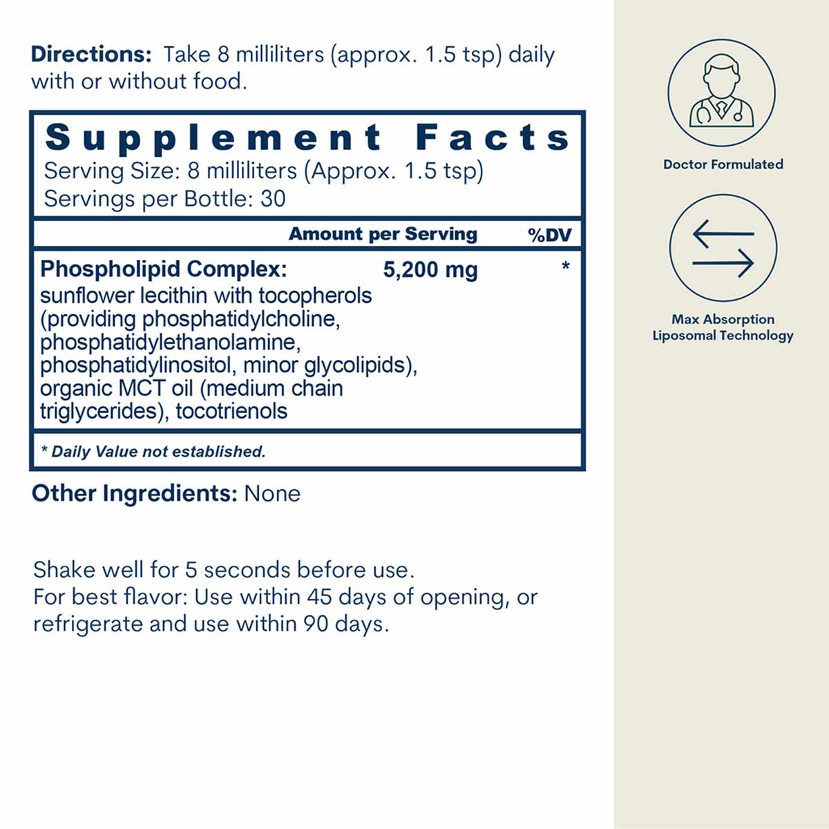 Liposomal PC Phospholipid Complex, 8 Oz, by Core Med Science