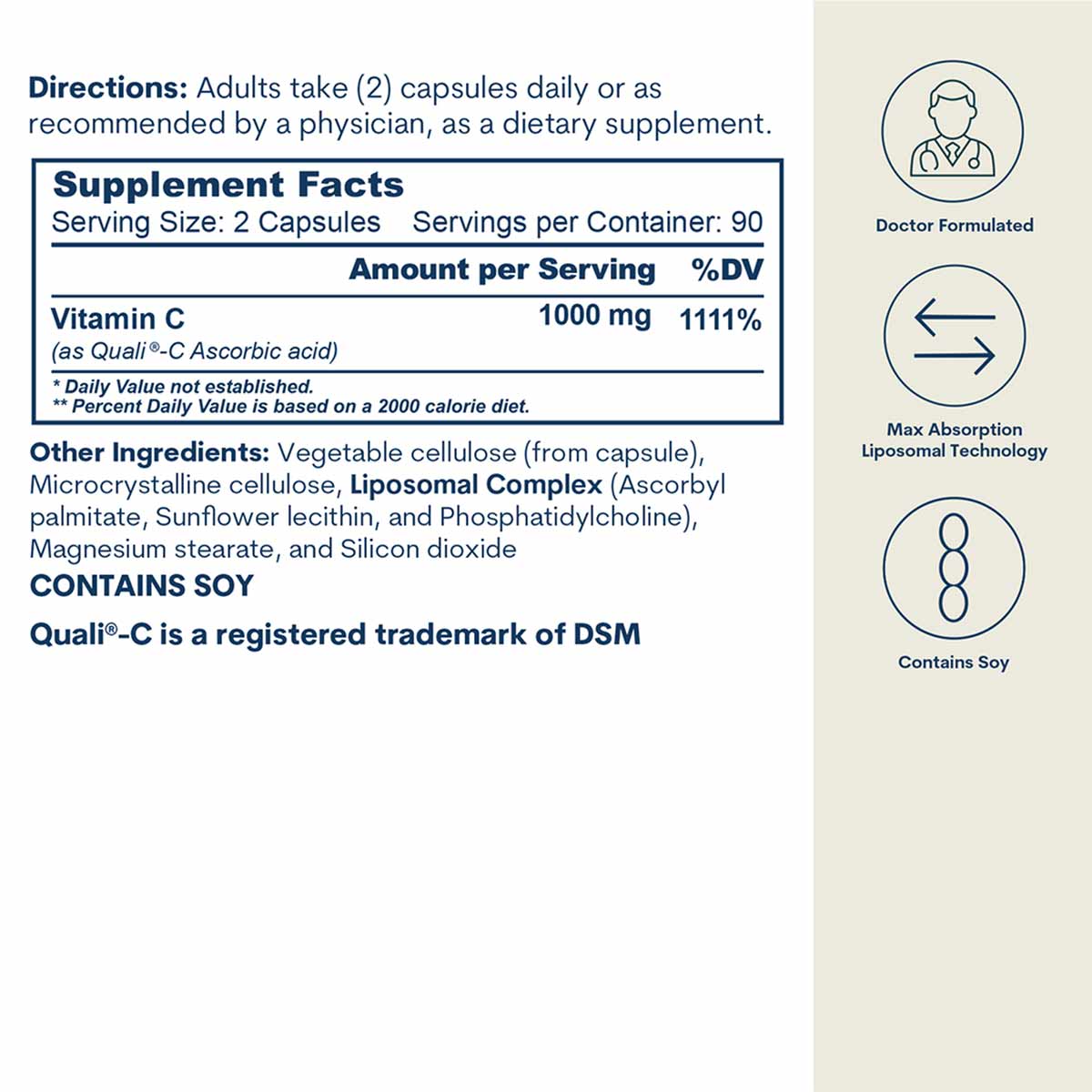 Liposomal Vitamin C Capsules, by Core Med Science