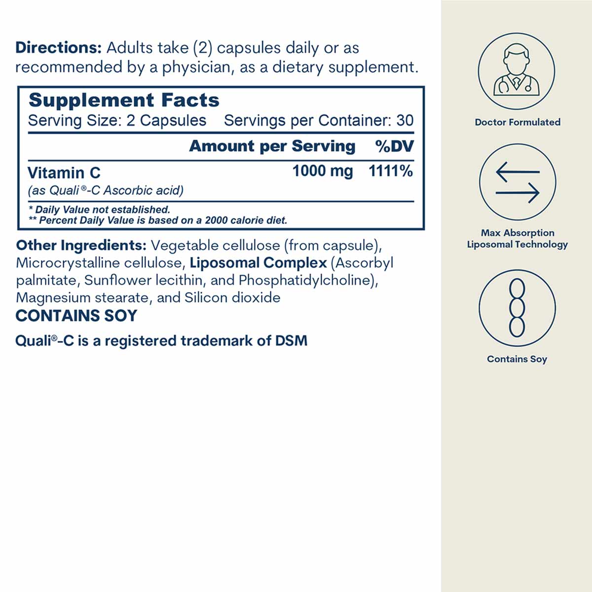 Liposomal Vitamin C Capsules, by Core Med Science