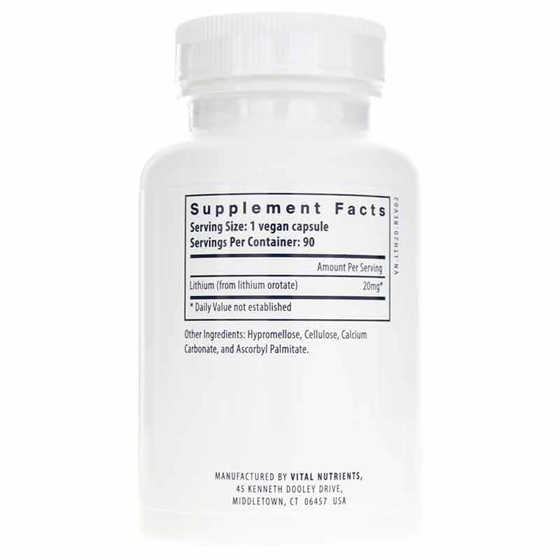 Lithium (orotate) 20 Mg, by Vital Nutrients, image #2