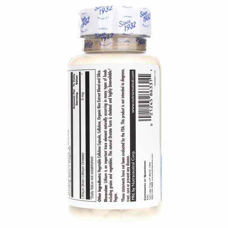 Lithium Orotate 5 Mg, 120 Veg Capsules, by Kal, image #3