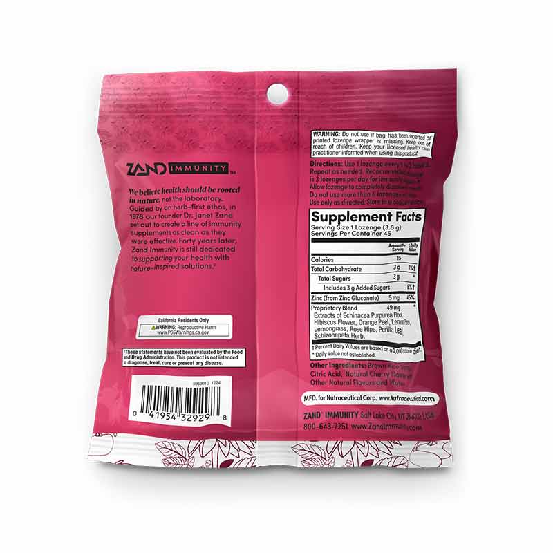 Lozenges, Cherry Echinacea Zinc, 45 Pieces, by Zand, image #2