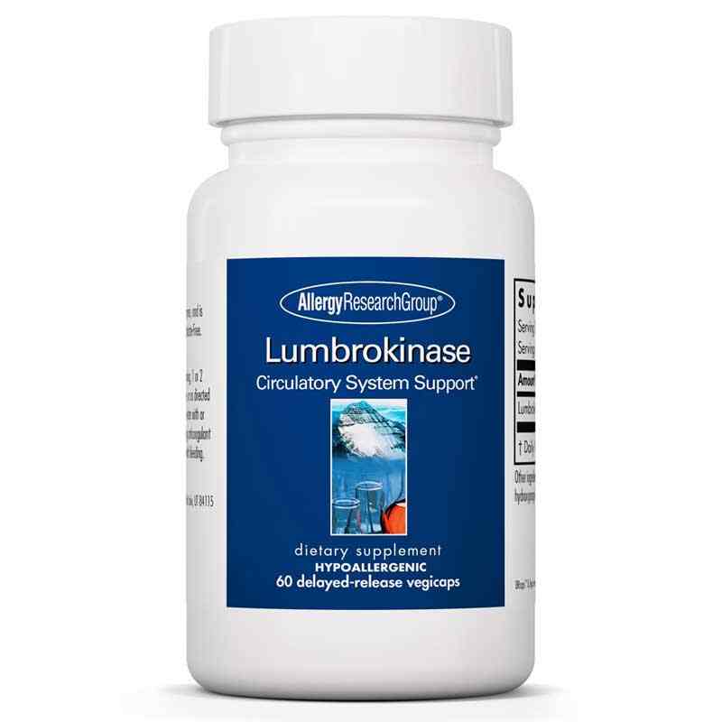 Lumbrokinase 32 Mg, 60 Veg Capsules, by Allergy Research Group
