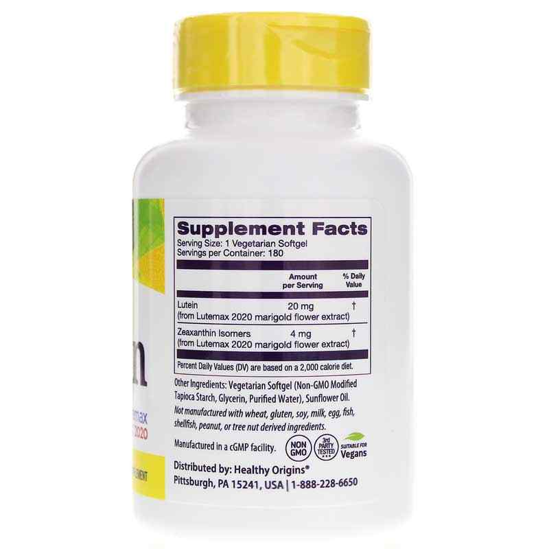 Lutein 20 Mg, 180 Veg Softgels, by Healthy Origins, image #2