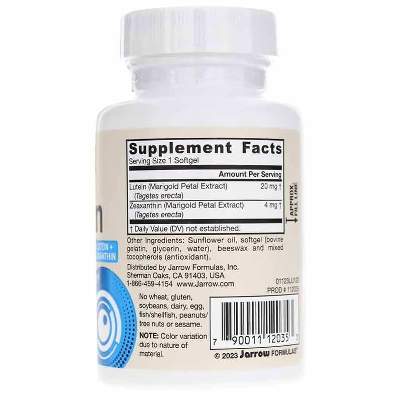 Lutein 20 Mg, 120 Softgels, by Jarrow Formulas, image #2
