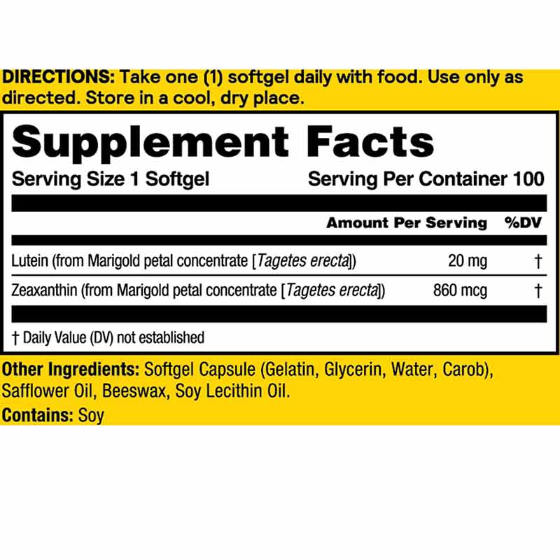 Lutein 20 Mg, 100 Softgels, by Natures Life, image #4
