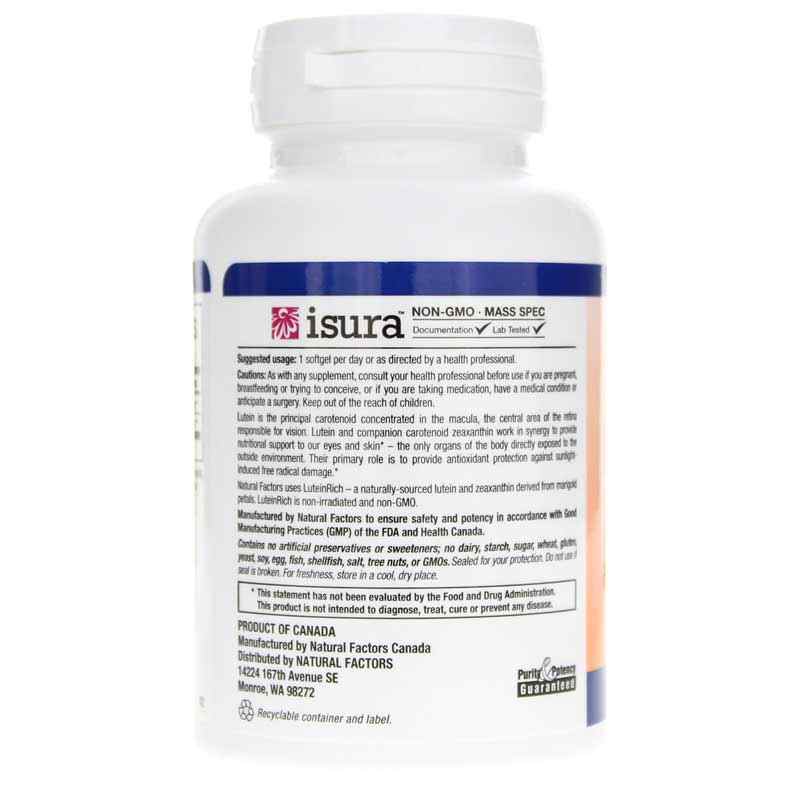 Lutein 40 Mg, 30 Softgels, by Natural Factors, image #3