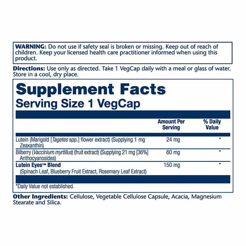 Lutein Eyes 24 Mg, 60 Veg Capsules, by Solaray, image #2