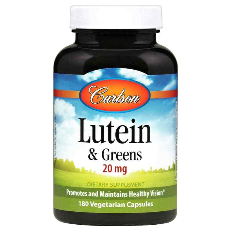 Lutein & Greens 20 Mg, 180 Veg Capsules, by Carlson Labs