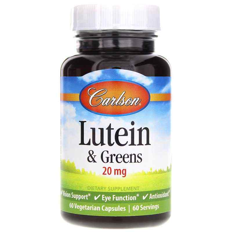 Lutein & Greens 20 Mg, 60 Veg Capsules, by Carlson Labs