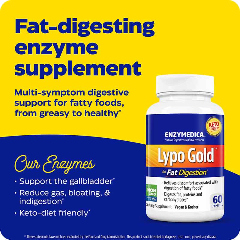 Lypo Gold, 60 Capsules, by Enzymedica, image #3