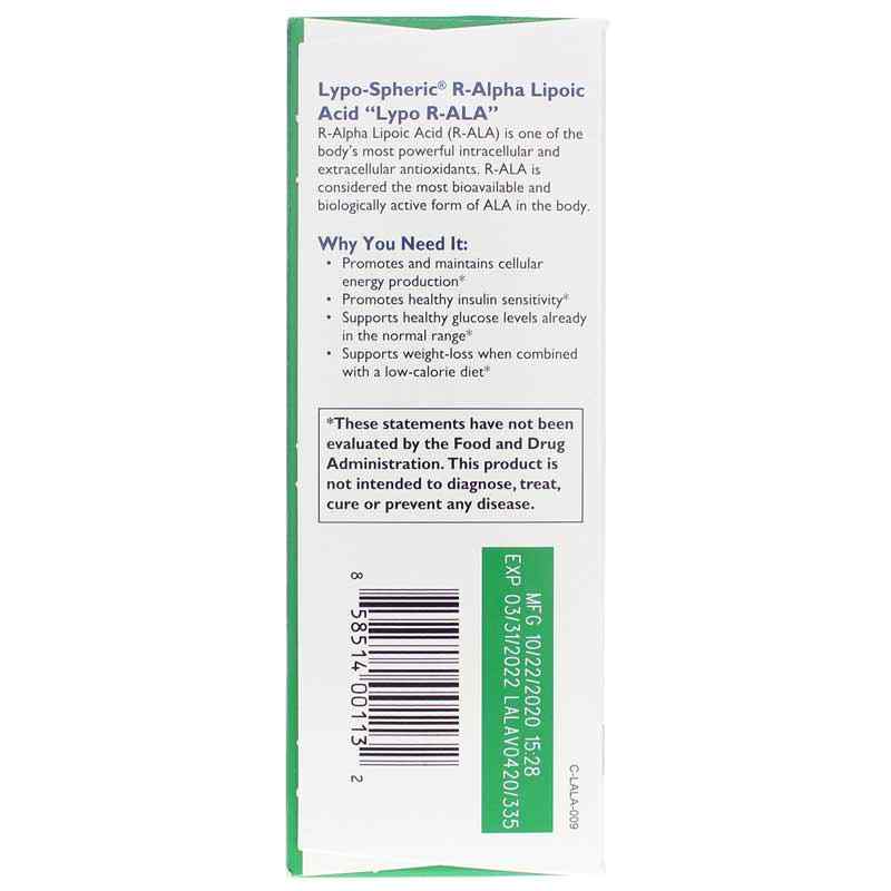 Lypo-Spheric R-ALA, by LivOn Laboratories, image #3