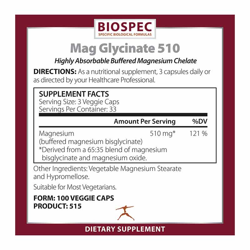 Mag Glycinate 510, by BioSpec, image #2