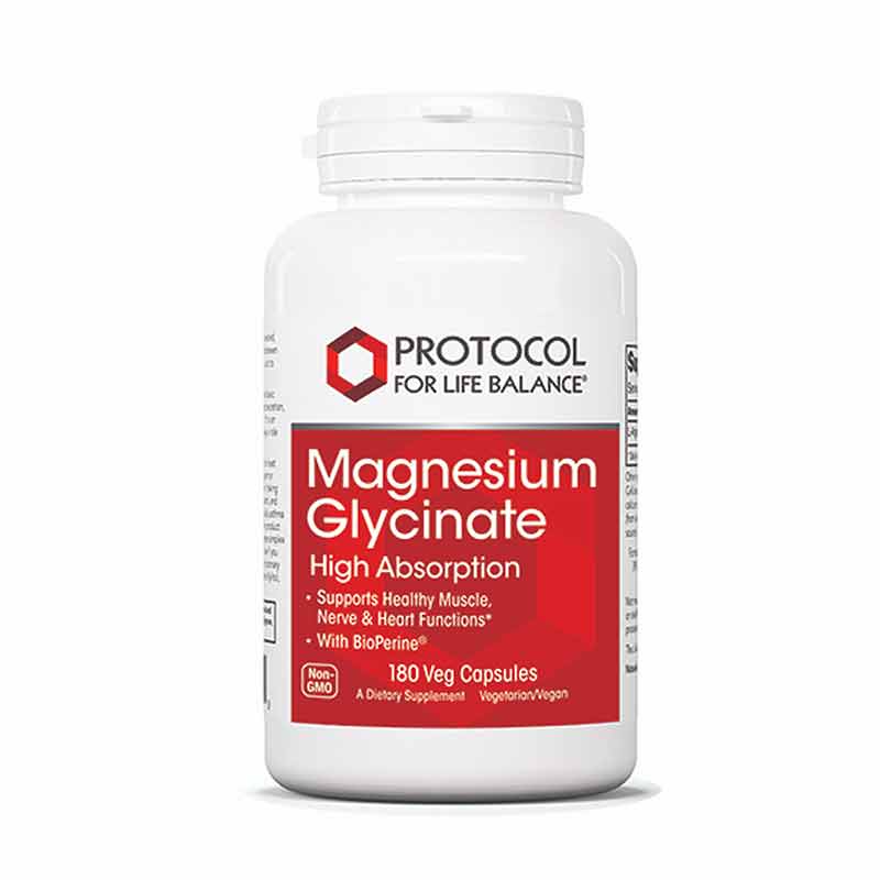 Magnesium Glycinate with BioPerine, 180 Veg Capsules, by Protocol For Life Balance