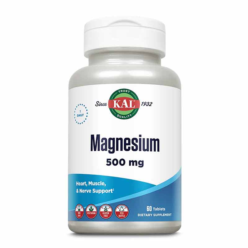 Magnesium 500 Mg, 60 Tablets, by Kal