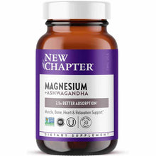 Magnesium + Ashwagandha, 30 Vegan Tablets, by New Chapter
