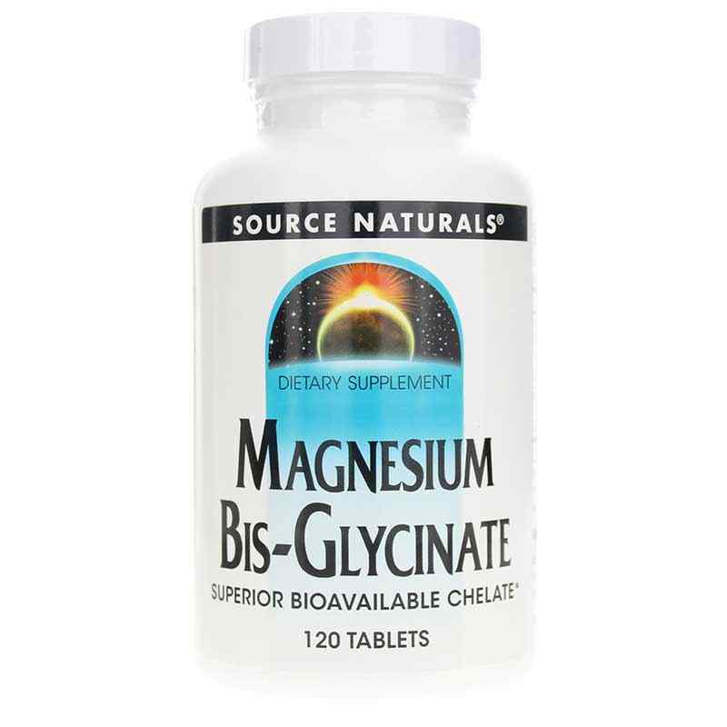 Magnesium Bis-Glycinate, 120 Tablets, by Source Naturals